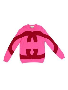 Gucci Long Sleeve Knit S Size Pink Seater 100% Wool